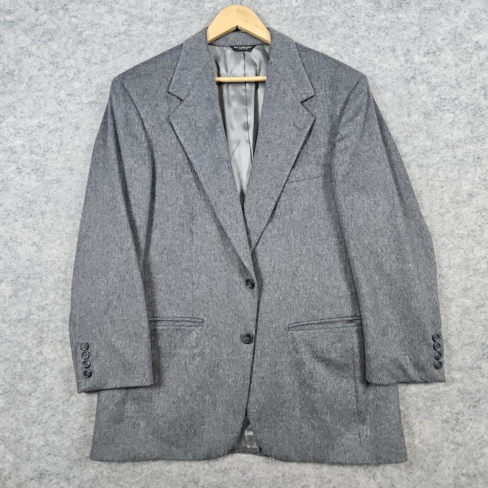Delton Levy's 100%‎ Cashmere Gray Blazer Size 42R Custom Tailored ONE SMALL SPOT
